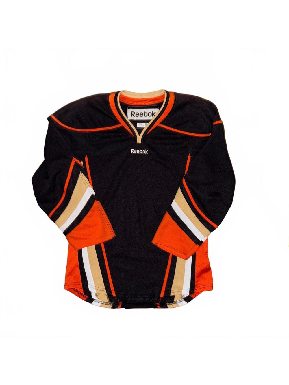 Orange and Black Authentic ReebokAnaheim Ducks Jersey